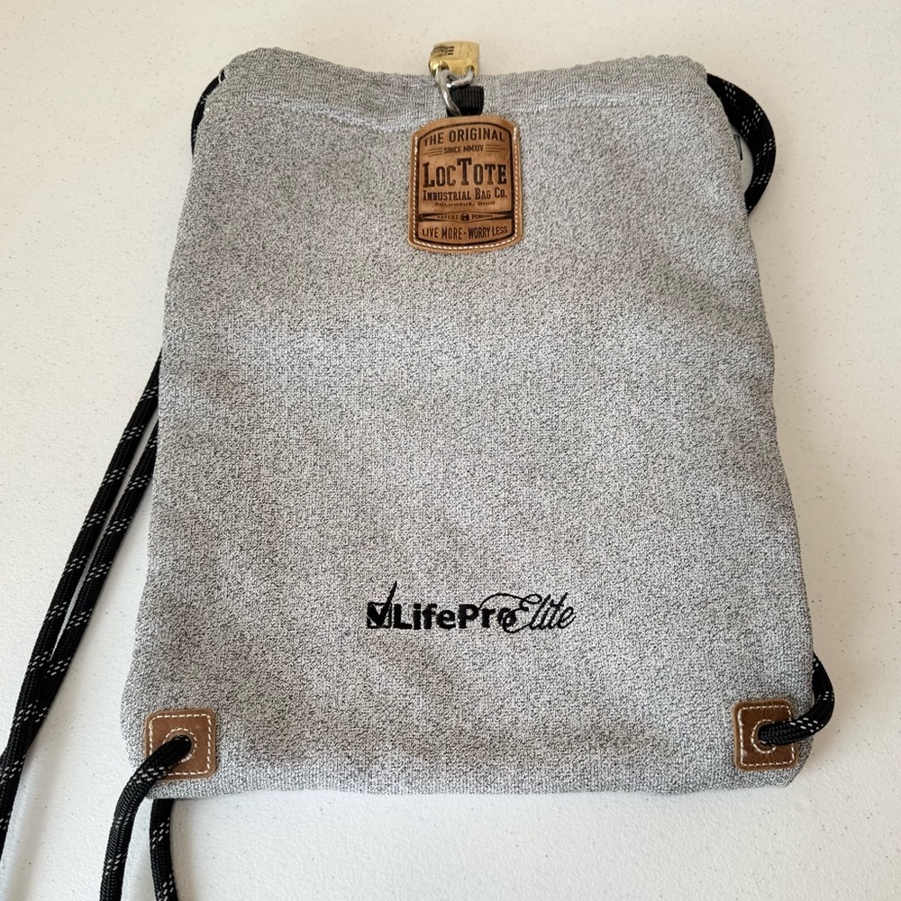 LocTote Original Industrial Bag Co Flak Sack Backpack Bag Gray Black *read